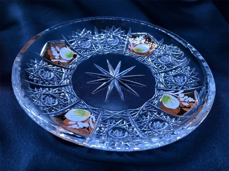 Kristály csiszolású lapos kézi festés 14 cm