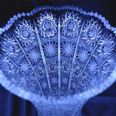Krištáľová brúsená váza 25 cm