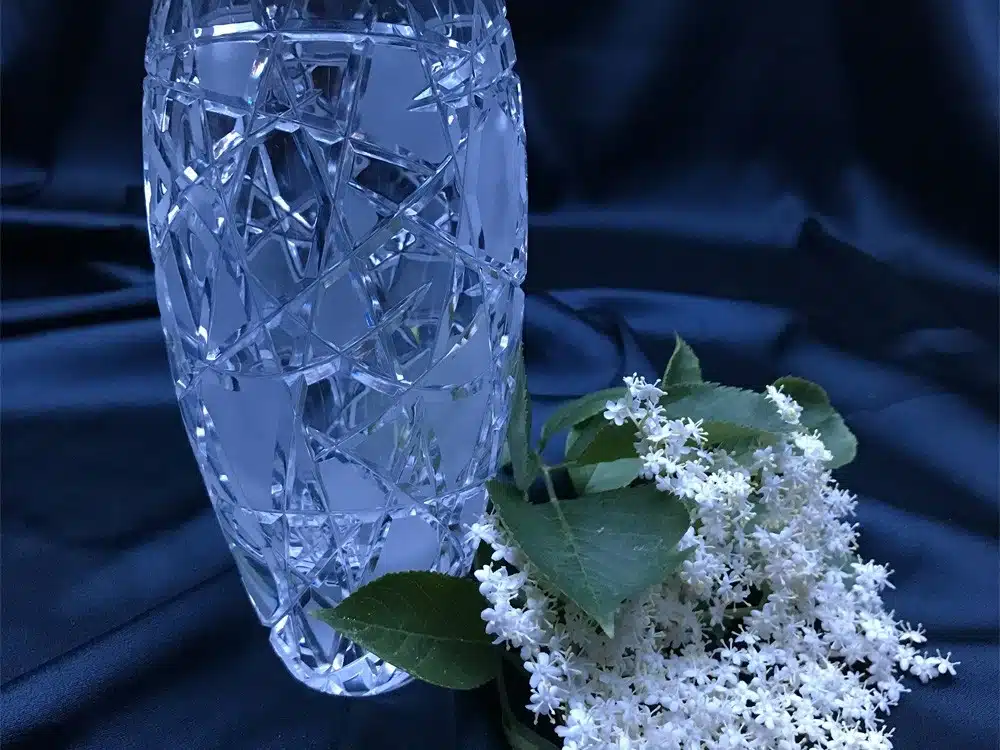 Krištáľová brúsená váza 18 cm