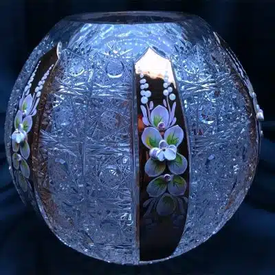 Krištáľová brúsená váza 18 cm ručná maľba