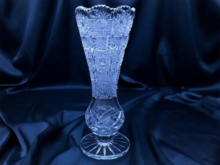 Vágott kristályváza 20 cm