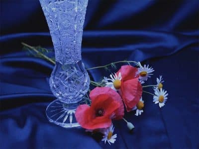 Krištáľová brúsená váza 20 cm