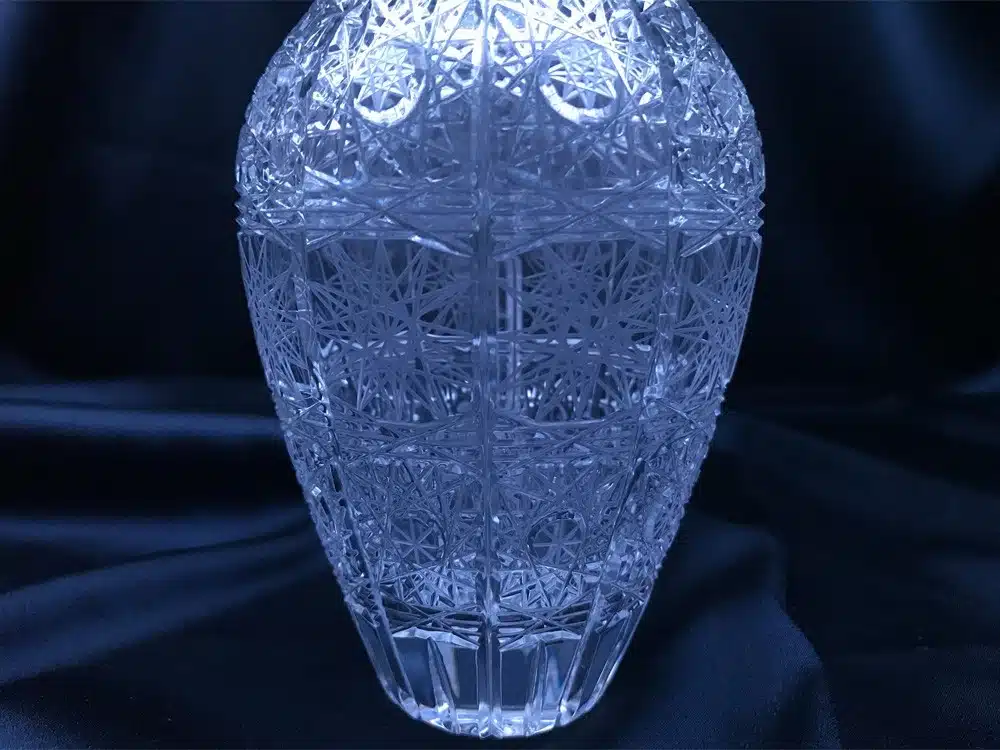 Krištáľová brúsená váza 20 cm