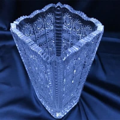 Krištáľová brúsená váza 24,5 cm