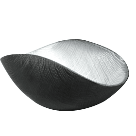 BURA tál fekete matt / ezüst 18x9 cm