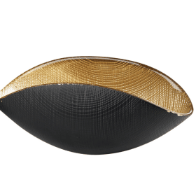 BURA tál fekete matt / arany 38x18 cm