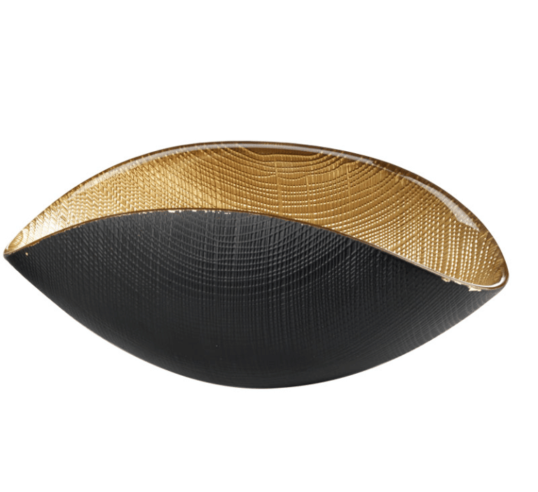 BURA tál fekete matt / arany 18x9 cm