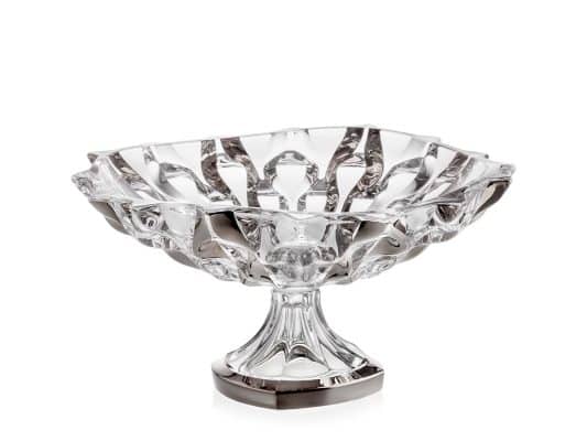 Krištálová miska na nohe Samboa platinum 35 cm