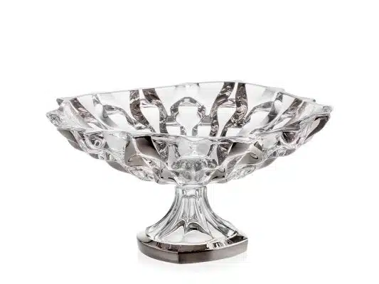 Krištálová miska na nohe Samboa platinum 35 cm