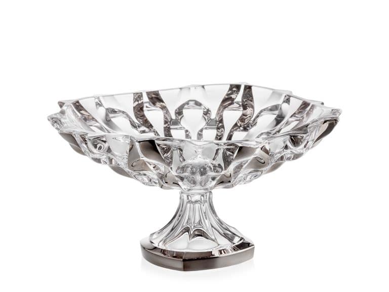 Krištálová miska na nohe Samboa platinum 35 cm