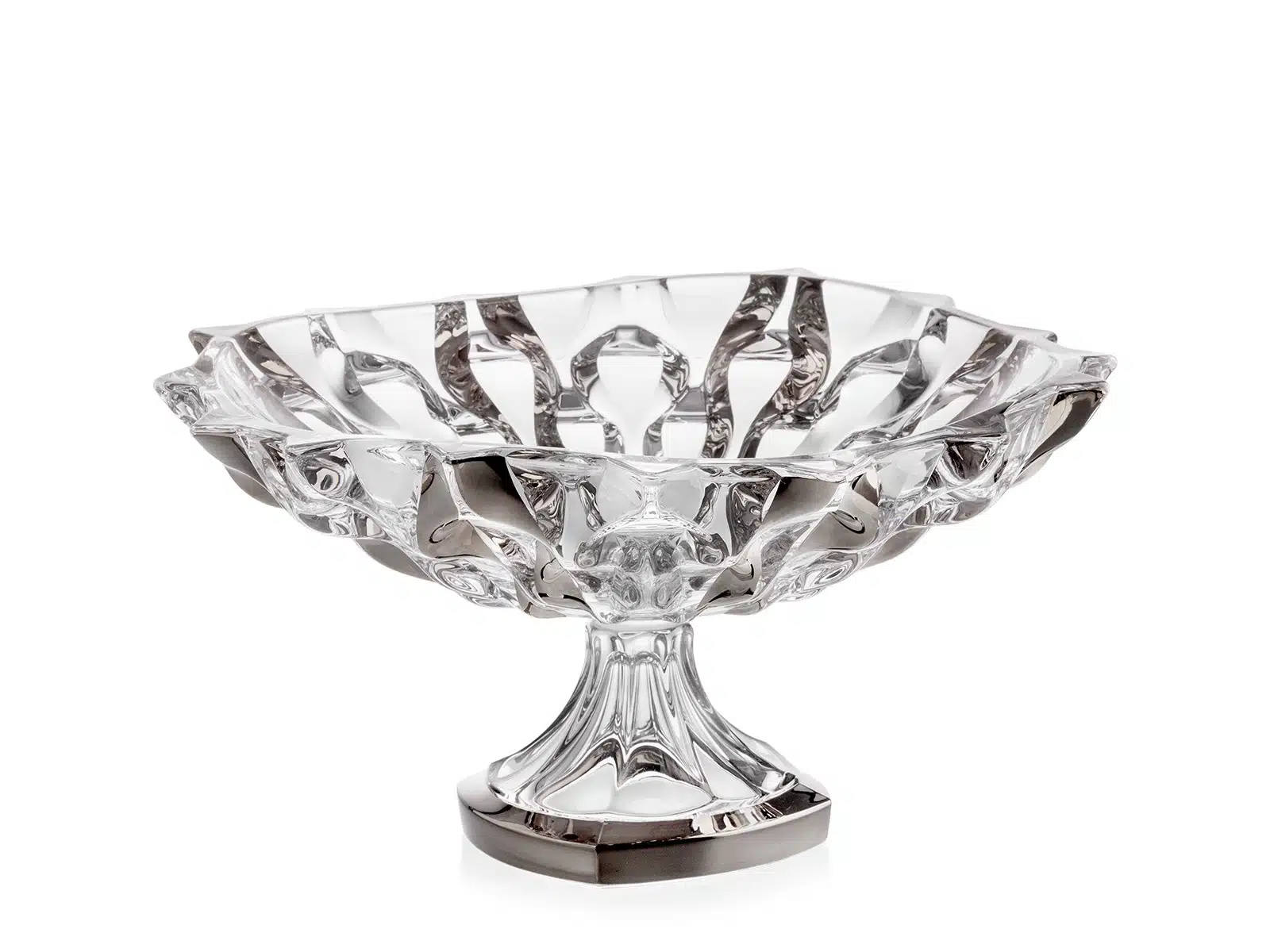 Krištálová miska na nohe Samboa platinum 35 cm