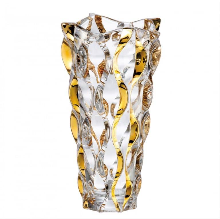 Krištálová váza Samboa gold 30,5 cm