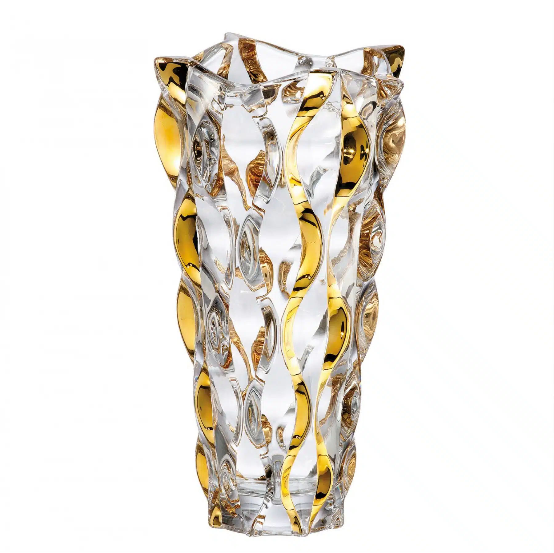 Krištálová váza Samboa gold 30,5 cm