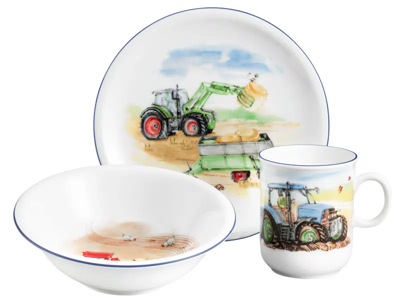 Gyerek porcelán 3 részes készlet TRAKTOR
