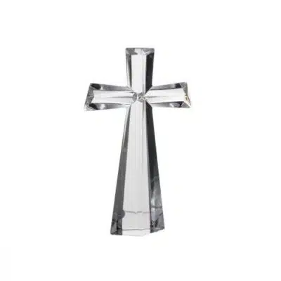 Krištálová náboženská soška kríž 19 cm