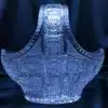 Krištálový brúsený dekoratívny košík 20 cm