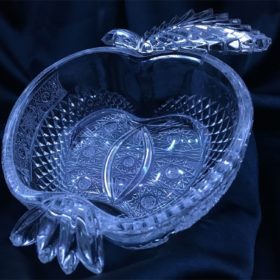 Kristály vágott tál alma 12 cm