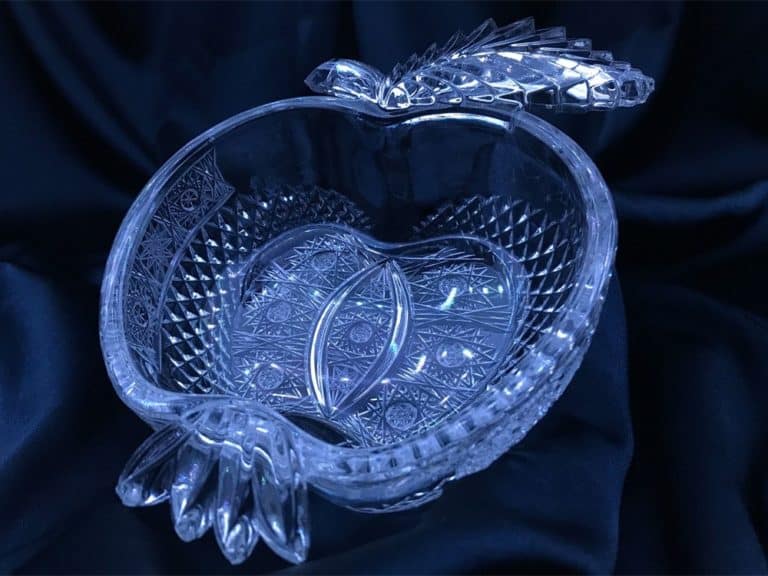 Kristály vágott tál alma 12 cm