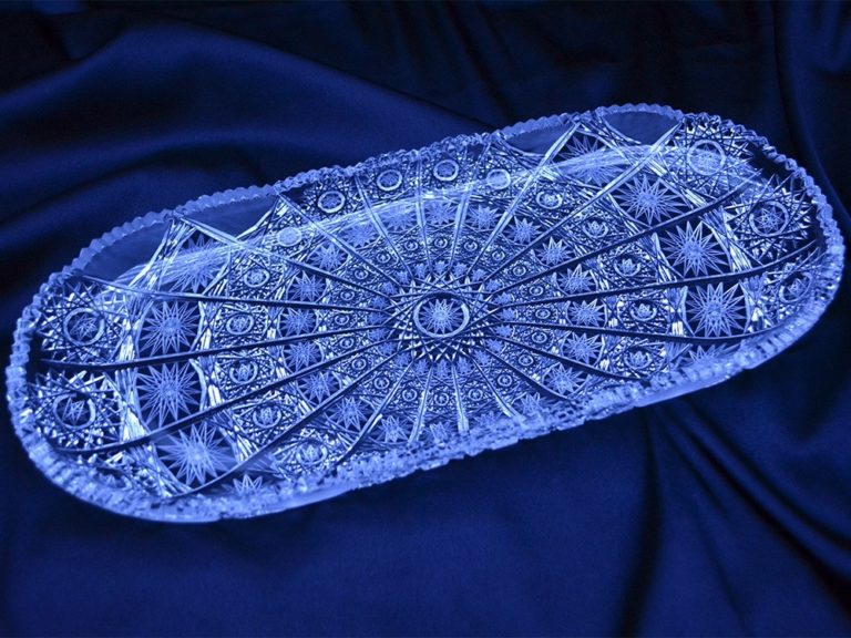 Vágott kristálytál 35 cm