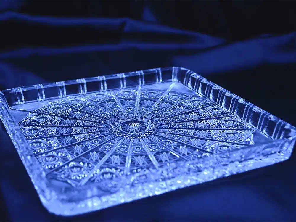 Krištálová brúsená tácka 20 cm