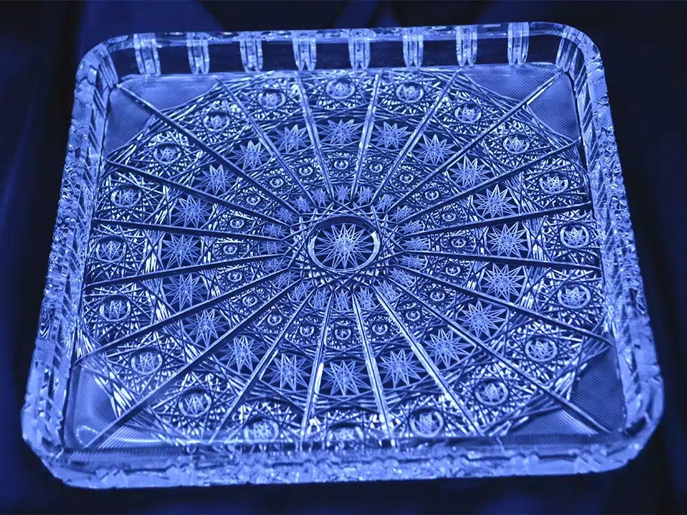 Krištálová brúsená tácka 20 cm