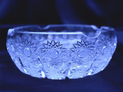 Krištálový brúsený popolník 14 cm