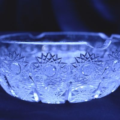 Krištálový brúsený popolník 14 cm