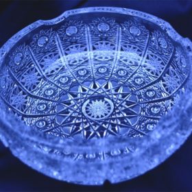 Kristály vágott hamutartó 14 cm