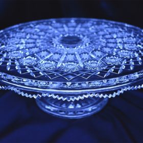 Kristályból vágott tortatartó 35 cm