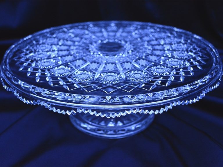 Kristályból vágott tortatartó 35 cm