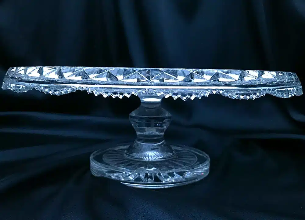 Krištálový brúsený stojan na tortu 35 cm
