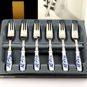 Hagymamintás porcelán - Desszertvillák - 6 db-os készlet