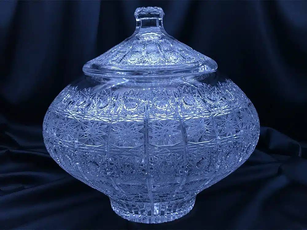 Krištáľová brúsená misa bowle s naberačkou