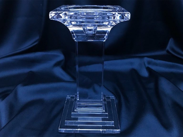 Vágott kristály gyertyatartó 18 cm