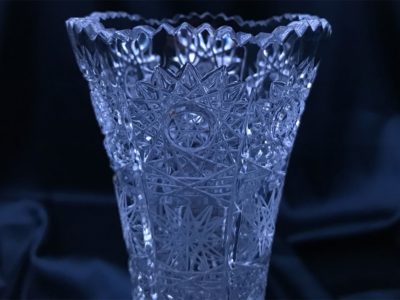 Krištáľová brúsená váza 23 cm