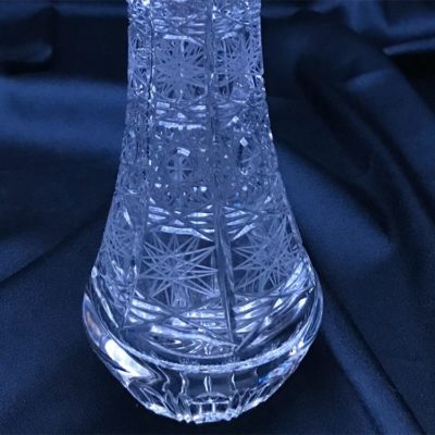 Krištáľová brúsená váza 23 cm