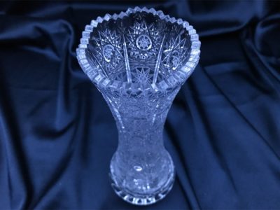 Krištáľová brúsená váza 23 cm