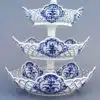 Cibulák – Etažér 3-dielny 5-hranný 19/24/28 cm – originál cibuľový porcelán 1. akosť