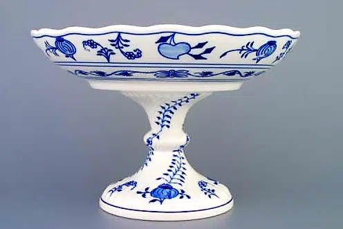Cibulák – Misa kompótová na nohe 24 cm – originál cibuľový porcelán 1. akosť