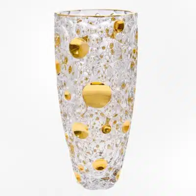 Krištáľová váza Lisa vase zlatá 35 cm