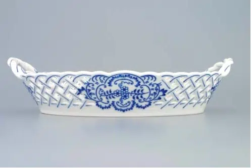 Cibulák – Košík prelamovaný 28 cm – originálny cibuľový porcelán 1. akosť