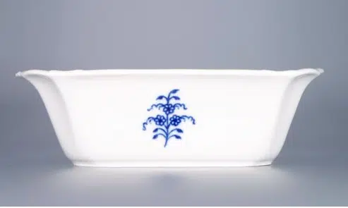 Cibulák – Misa 4-hranná s prelamovanými uškami 19 cm – originál cibuľový porcelán 1. akosť