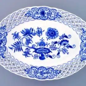 Cibulák – Košík prelamovaný 28 cm – originálny cibuľový porcelán 1. akosť
