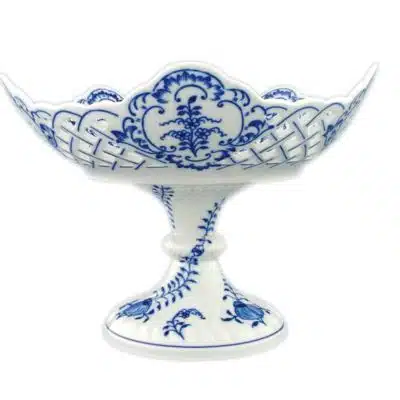 Cibulák – Misa 5-hr. 24 cm na ozdobnej nohe 24 cm – originál cibuľový porcelán 1. akosť
