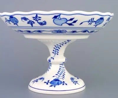 Cibulák – Misa kompótová na nohe 24 cm – originál cibuľový porcelán 1. akosť