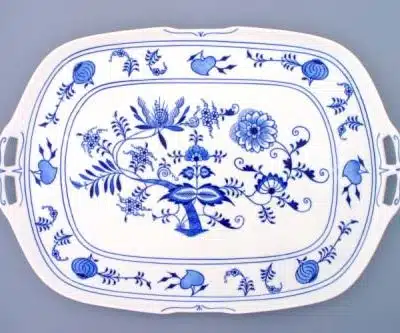 Cibulák – Podnos 4-hranný 48 x 33 cm – originál cibuľový porcelán 1. akosť