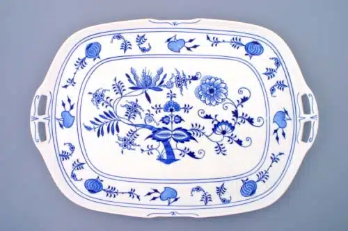 Cibulák – Podnos 4-hranný 48 x 33 cm – originál cibuľový porcelán 1. akosť