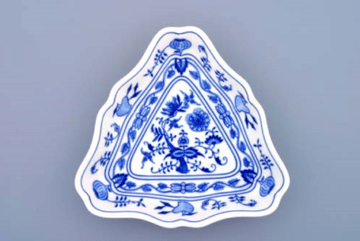 Cibulák – Misa šalátová 3-hranná 24 cm – originálny cibuľový porcelán 1. akosť