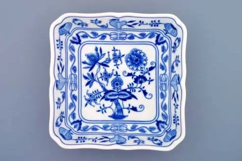 Cibulák – Misa šalátová 4-hranná 21 cm – originálny cibuľový porcelán 1. akosť