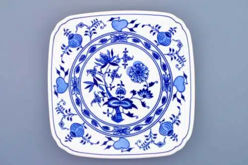 Cibulák – Tanier štvorhranný 21 cm – originálny cibuľový porcelán 1. akosť